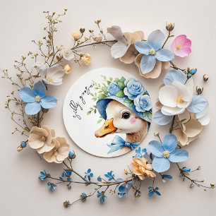 Sticker Rond Fête prénatale pour l'anniversaire d'un garçon, Bé