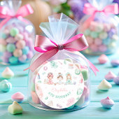 Sticker Rond Fête spa Fille Anniversaire Pastel