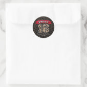 Sticker Rond Fête Sweet 16 Imprimé de léopard noir et rouge pou (Sac)