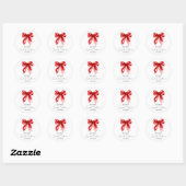Sticker Rond Fête Sweet 16 Script Coquette Ruban Rouge (Feuille)