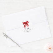 Sticker Rond Fête Sweet 16 Script Coquette Ruban Rouge (Enveloppe)