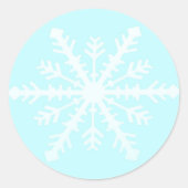 Sticker Rond Fête tendance Noël bleu glacé flocon de neige (Devant)