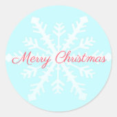 Sticker Rond Fête tendance Noël bleu glacé flocon de neige (Devant)