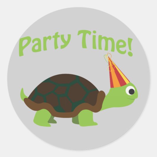 Sticker Rond Fête ! Tortue (Devant)