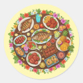 Sticker Rond Fête Tropicale (Devant)