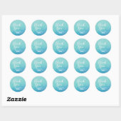 Sticker Rond Fête turquoise et bleue du Mariage Ombre (Feuille)