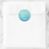 Sticker Rond Fête turquoise et bleue du Mariage Ombre (Sac)