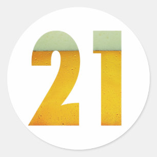 Sticker Rond Fêter le 21e anniversaire