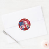 Sticker Rond Fêter le drapeau américain (Enveloppe)
