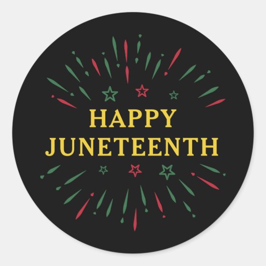 Sticker Rond Fêter l'indépendance des Noirs Joyeux Jeu du 11° (Devant)