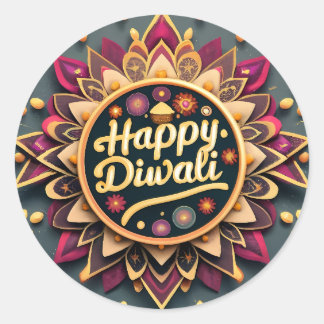 Sticker Rond Fêtes de Diwali