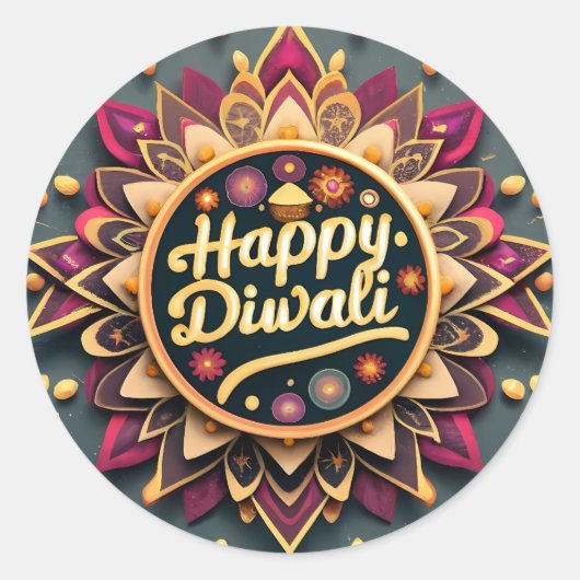 Sticker Rond Fêtes de Diwali (Devant)