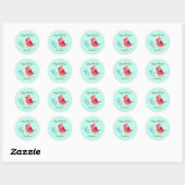 Sticker Rond Fêtes de Noël Cardinal Custom Cadeau mailing (Feuille)