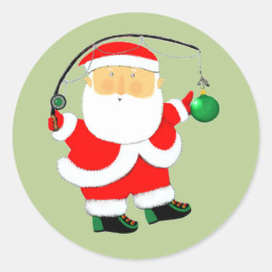 Sticker Rond Fêtes de Noël de la pêche