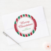 Sticker Rond Fêtes de Noël de Noël rouge et vert (Enveloppe)
