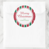 Sticker Rond Fêtes de Noël de Noël rouge et vert (Sac)