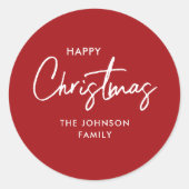 Sticker Rond Fêtes de Noël simples et blanches (Devant)