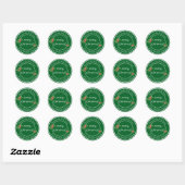 Sticker Rond Fêtes de Noël Vert Joyeux Noël (Feuille)
