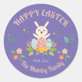 Sticker Rond Fêtes de Pâques personnalisées (Devant)