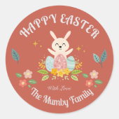 Sticker Rond Fêtes de Pâques personnalisées (Devant)