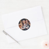 Sticker Rond Fêtes Grad Moderne Simple Script Photo personnalis (Enveloppe)
