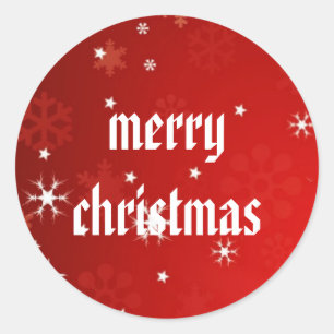 Sticker Rond Fêtes Joyeux Noël Snowflakes