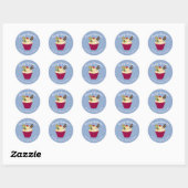 Sticker Rond fêtes muffin cupcake père Noël emballage cadeau en (Feuille)