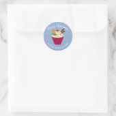 Sticker Rond fêtes muffin cupcake père Noël emballage cadeau en (Sac)