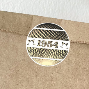 Sticker Rond Fêtes vintages de 1954 disco ball