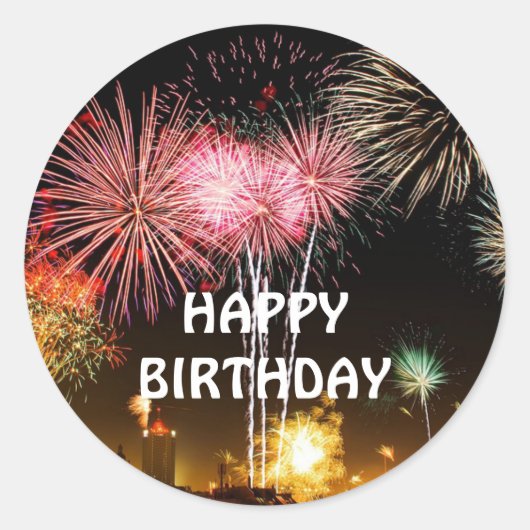 Sticker Rond Fêtez ! Joyeux anniversaire ! (Devant)