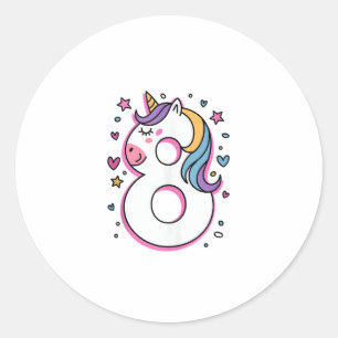 Sticker Rond Fêtez La Bonne Fête D'Anniversaire De 8 Ans Pour G