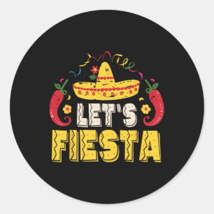 Sticker Rond Fetons Fiesta Funny Cinco De Mayo Mexo