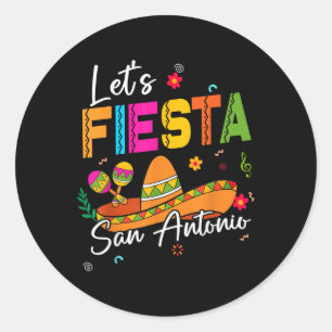 Sticker Rond Fetons Fiesta San Antonio Texas Cinco De Mayo Mexi