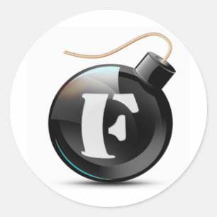 Sticker Rond Feu-bombe