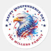 Sticker Rond Feu d'aigle patriotique (Devant)