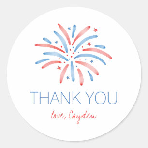 Sticker Rond Feu d'artifice Anniversaire du 4 juillet