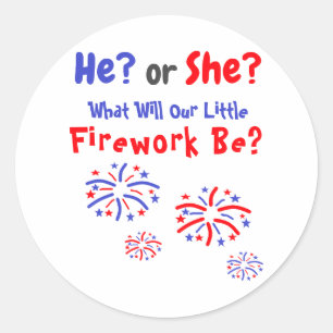 Sticker Rond Feu d'artifice de la révélation du genre américain