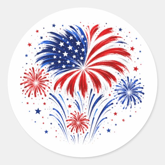 Sticker Rond Feu d'artifice du 14 juillet (Devant)