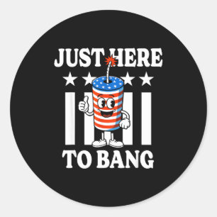 Sticker Rond Feu d'artifice étoiles USA patriotique juste ici p