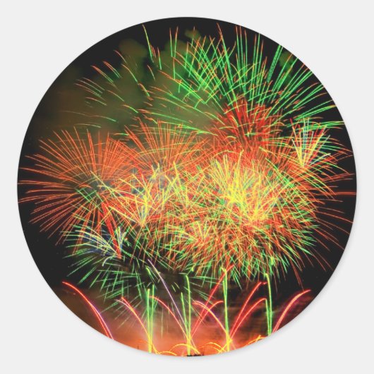 Sticker Rond Feu d'artifice illuminer le ciel (Devant)