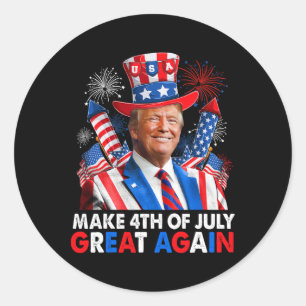 Sticker Rond Feu d'artifice patriotique de Donald Trump pour le