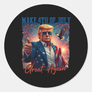 Sticker Rond Feu d'artifice patriotique de Donald Trump pour le