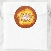 Sticker Rond Feu de balle dans la chambre (Sac)