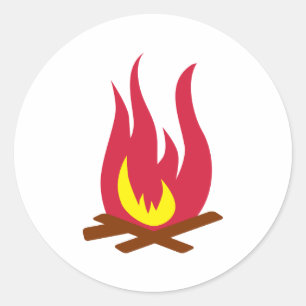 Sticker Rond Feu de camp