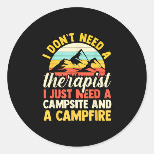 Sticker Rond Feu de camp de camping vie en forêt campeur