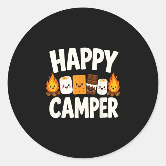 Sticker Rond Feu de camp S'mores camping (Devant)