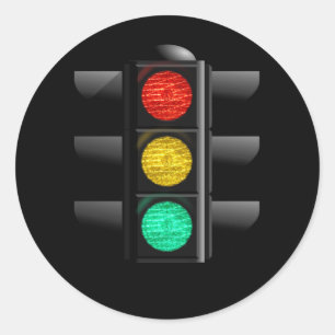 Sticker Rond feu de circulation rouge jaune vert
