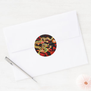Sticker Rond Feu de dragon sur Lucky Energy