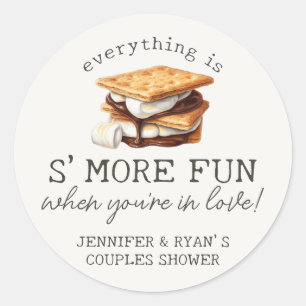 Sticker Rond Feu de joie automnal de S’mores pour une fête de c
