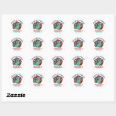 Sticker Rond Feu de pompier Dinosaur Cartoon Anniversaire de en (Feuille)